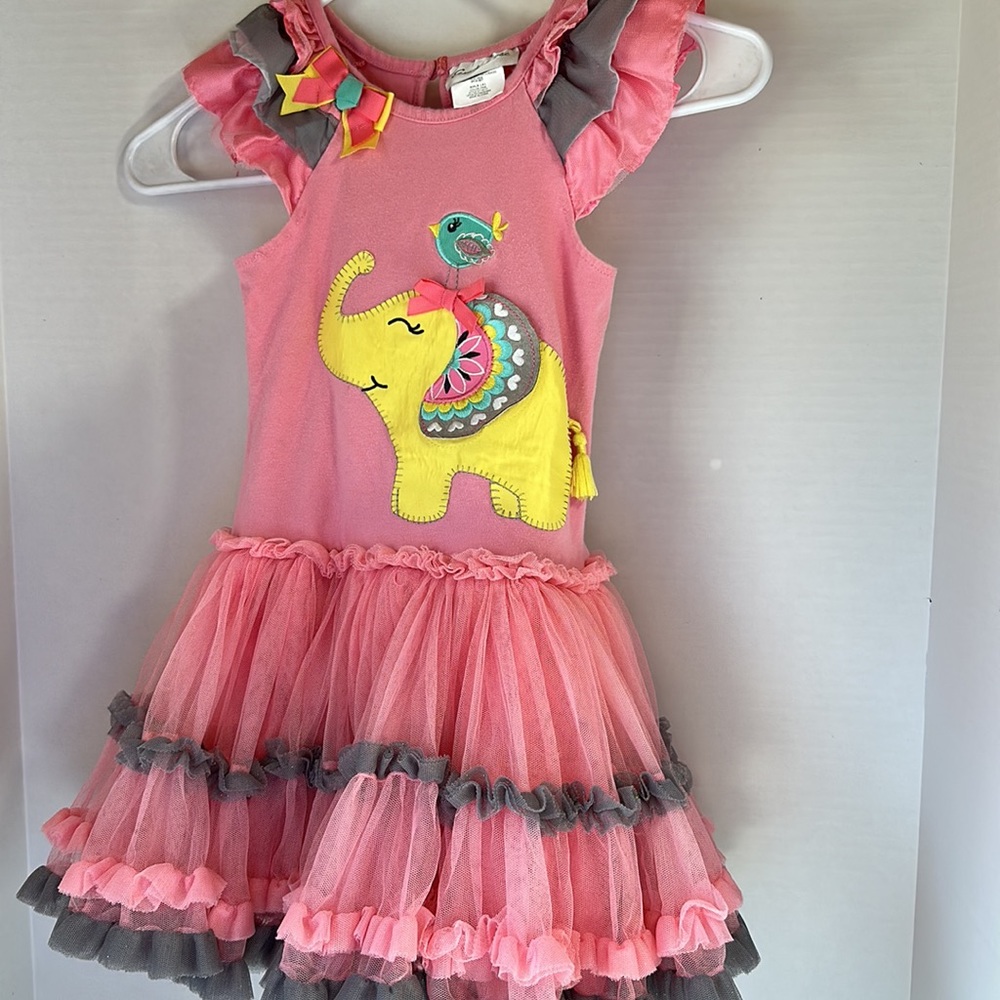 Emily rose tulle elephant dress pink gray size 4